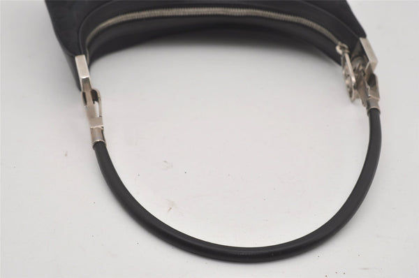 Authentic GUCCI Shoulder Bag Purse GG Canvas Leather 0013812 Black 5653I