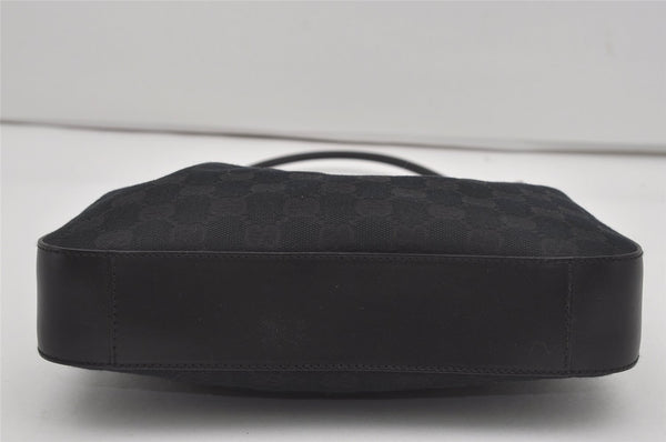 Authentic GUCCI Shoulder Bag Purse GG Canvas Leather 0013812 Black 5653I