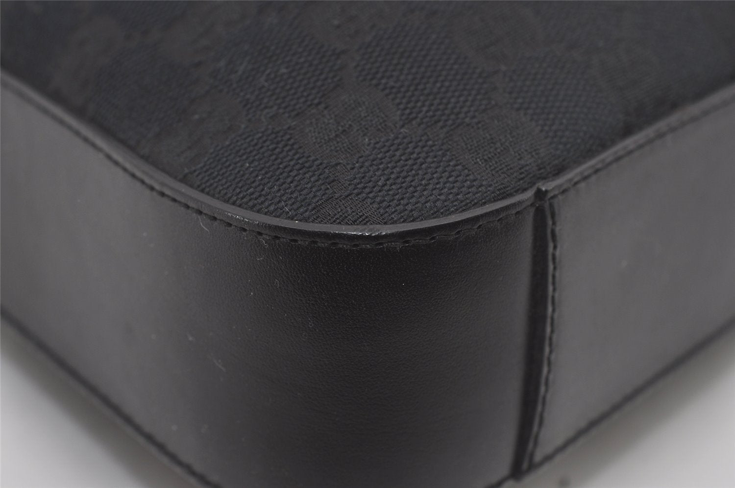 Authentic GUCCI Shoulder Bag Purse GG Canvas Leather 0013812 Black 5653I