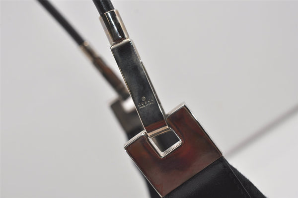 Authentic GUCCI Shoulder Bag Purse GG Canvas Leather 0013812 Black 5653I