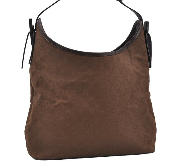 Authentic GUCCI Vintage Shoulder Tote Bag GG Canvas Leather 106242 Brown 5654I