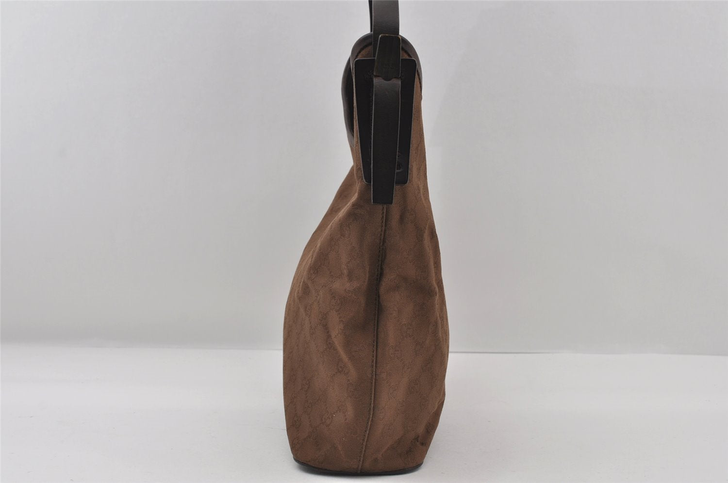 Authentic GUCCI Vintage Shoulder Tote Bag GG Canvas Leather 106242 Brown 5654I