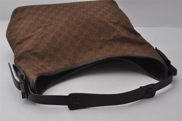 Authentic GUCCI Vintage Shoulder Tote Bag GG Canvas Leather 106242 Brown 5654I