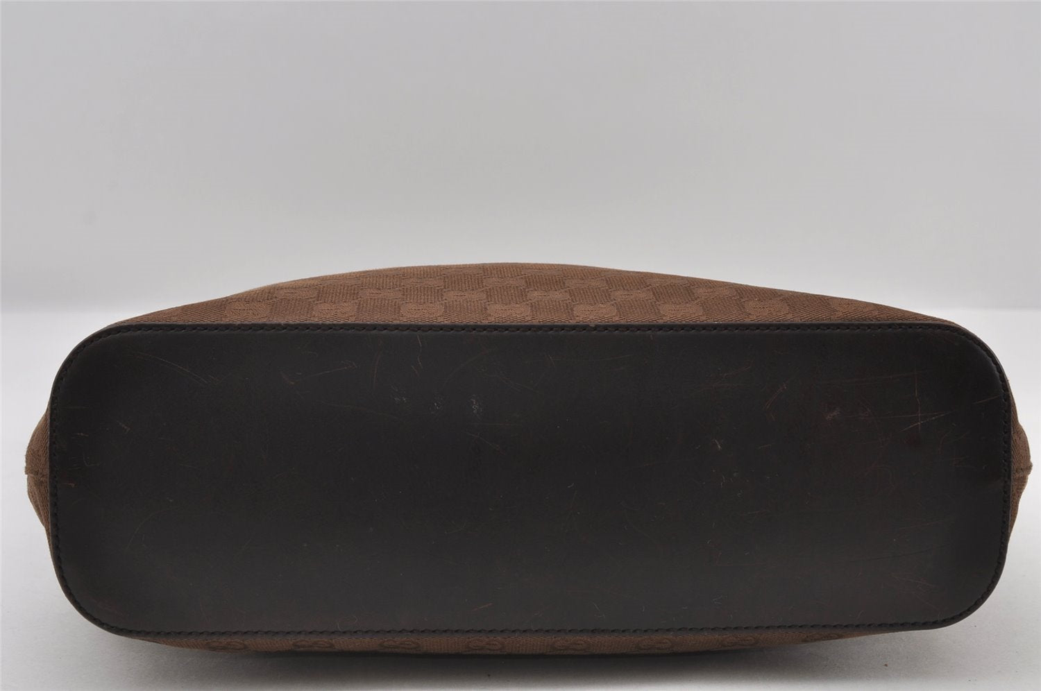 Authentic GUCCI Vintage Shoulder Tote Bag GG Canvas Leather 106242 Brown 5654I