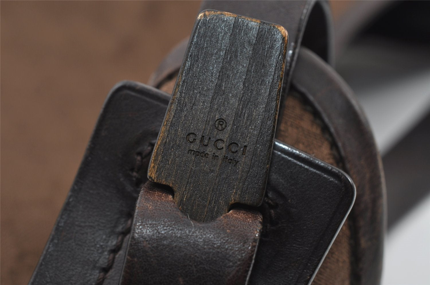 Authentic GUCCI Vintage Shoulder Tote Bag GG Canvas Leather 106242 Brown 5654I