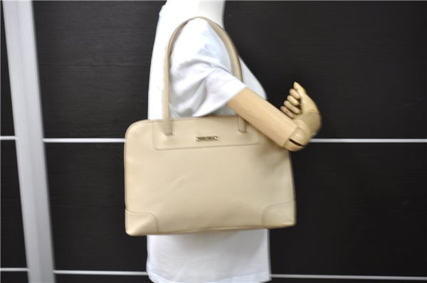 Authentic GUCCI Shoulder Hand Bag Purse Leather 0021122 Ivory 5655C