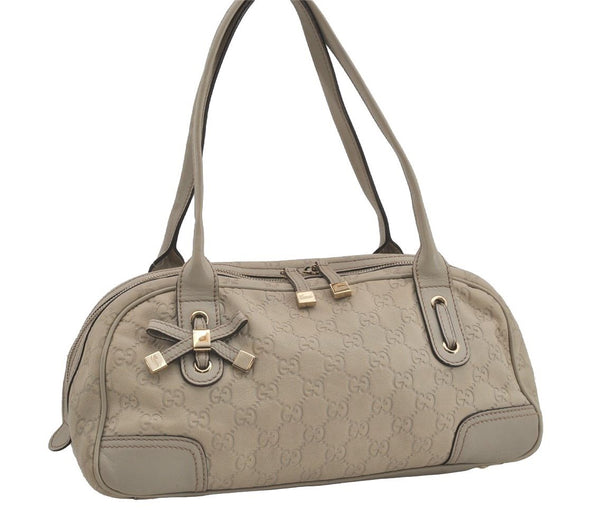 Authentic GUCCI Guccissima Princy GG Leather Shoulder Bag 161720 White 5655I