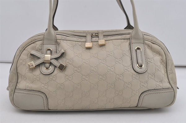 Authentic GUCCI Guccissima Princy GG Leather Shoulder Bag 161720 White 5655I