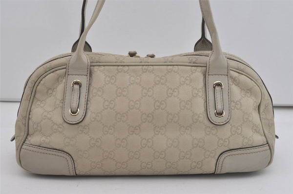 Authentic GUCCI Guccissima Princy GG Leather Shoulder Bag 161720 White 5655I