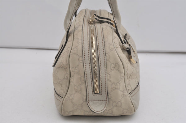 Authentic GUCCI Guccissima Princy GG Leather Shoulder Bag 161720 White 5655I