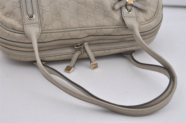Authentic GUCCI Guccissima Princy GG Leather Shoulder Bag 161720 White 5655I