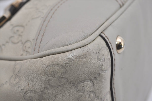 Authentic GUCCI Guccissima Princy GG Leather Shoulder Bag 161720 White 5655I