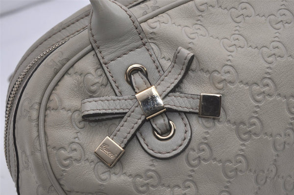 Authentic GUCCI Guccissima Princy GG Leather Shoulder Bag 161720 White 5655I
