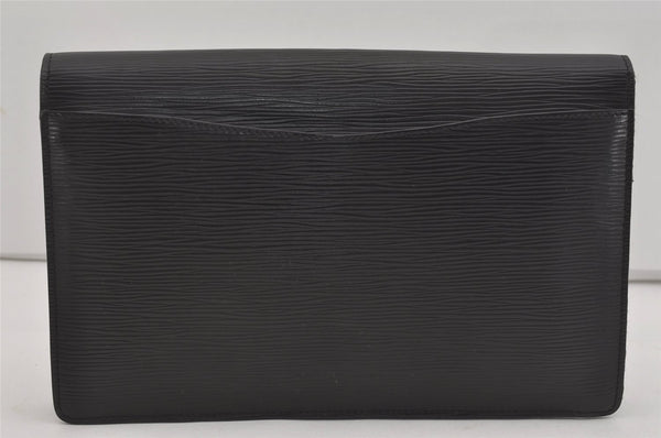 Authentic Louis Vuitton Epi Montaigne 27 Clutch Hand Bag Black M52652 LV 5656I