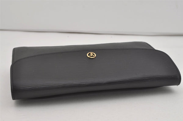 Authentic Louis Vuitton Epi Montaigne 27 Clutch Hand Bag Black M52652 LV 5656I