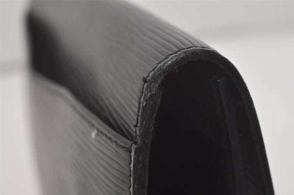 Authentic Louis Vuitton Epi Montaigne 27 Clutch Hand Bag Black M52652 LV 5656I