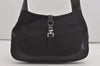 Authentic GUCCI Jackie Shoulder Hand Bag Purse Nylon Leather 0013306 Black 5661I