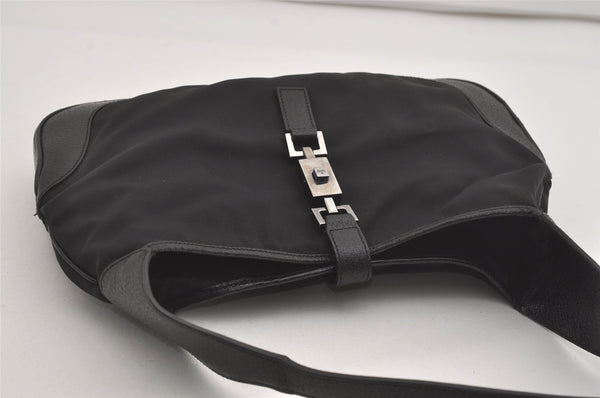 Authentic GUCCI Jackie Shoulder Hand Bag Purse Nylon Leather 0013306 Black 5661I