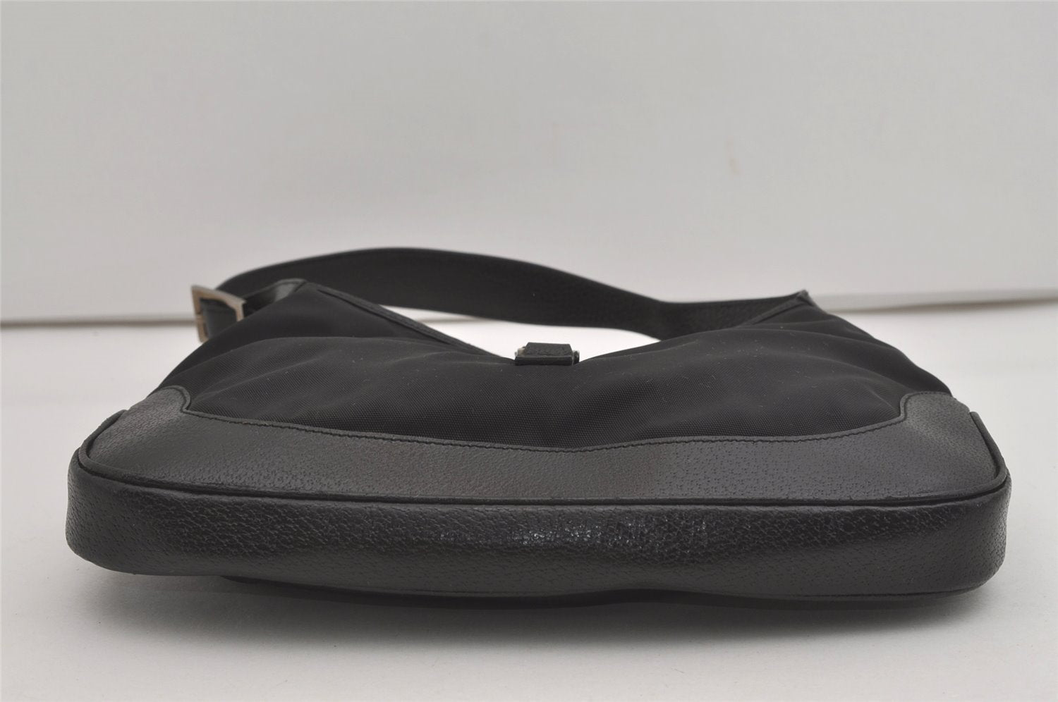 Authentic GUCCI Jackie Shoulder Hand Bag Purse Nylon Leather 0013306 Black 5661I