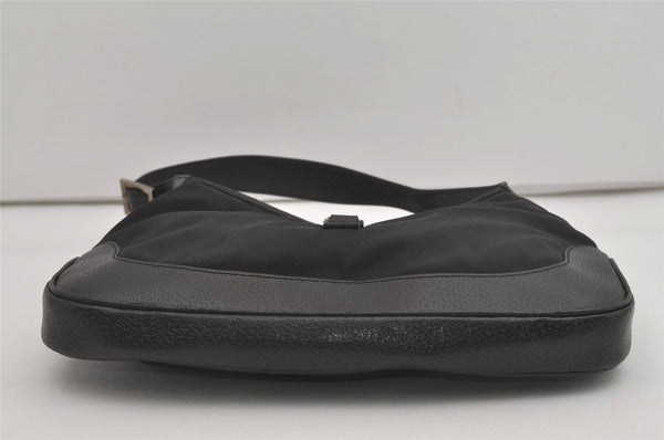 Authentic GUCCI Jackie Shoulder Hand Bag Purse Nylon Leather 0013306 Black 5661I