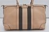 Authentic GUCCI Sherry Line 2Way Shoulder Tote Bag Leather 257341 Beige 5662I