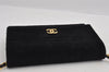 Auth CHANEL Mademoiselle Velour Leather Chain Shoulder Bag Purse Black 5663I