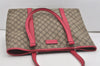 Authentic GUCCI Vintage Shoulder Tote Bag GG PVC Leather 114288 Brown 5664I