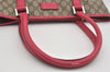 Authentic GUCCI Vintage Shoulder Tote Bag GG PVC Leather 114288 Brown 5664I
