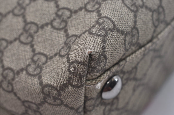 Authentic GUCCI Vintage Shoulder Tote Bag GG PVC Leather 114288 Brown 5664I