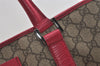 Authentic GUCCI Vintage Shoulder Tote Bag GG PVC Leather 114288 Brown 5664I