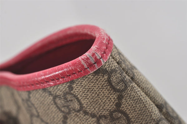 Authentic GUCCI Vintage Shoulder Tote Bag GG PVC Leather 114288 Brown 5664I