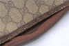 Authentic GUCCI Clutch Bag GG PVC Leather 0141156088 Brown 5665C