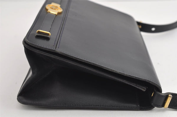 Authentic Christian Dior Vintage Shoulder Hand Bag Purse Leather Black 5669I