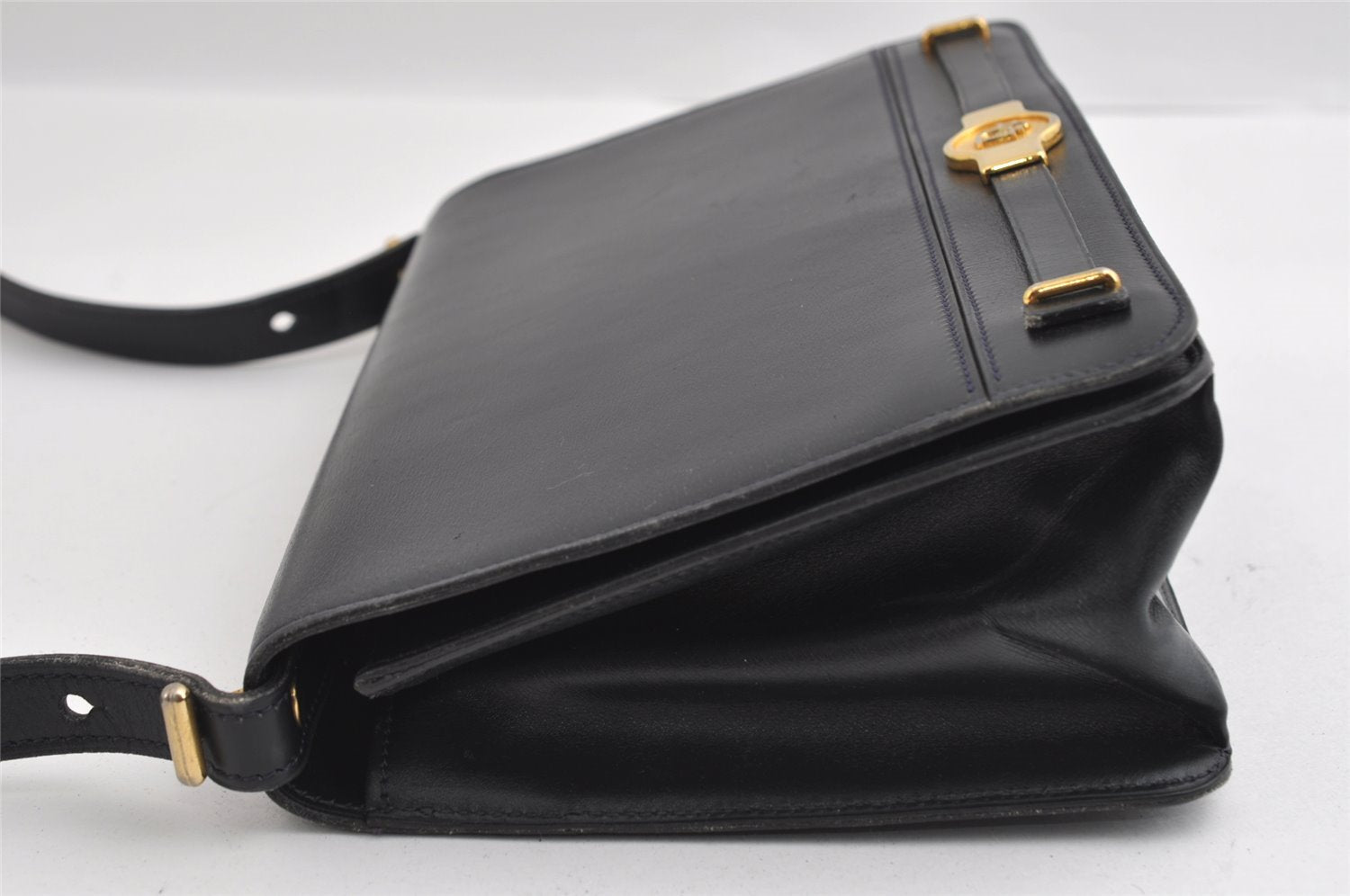 Authentic Christian Dior Vintage Shoulder Hand Bag Purse Leather Black 5669I