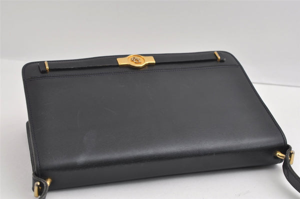 Authentic Christian Dior Vintage Shoulder Hand Bag Purse Leather Black 5669I