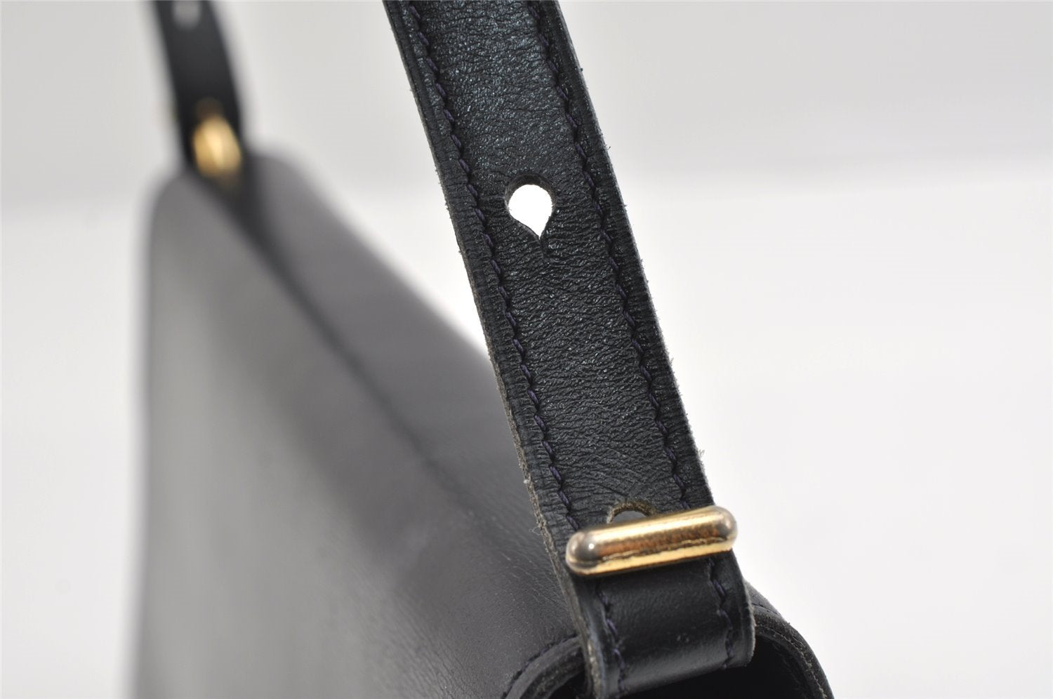 Authentic Christian Dior Vintage Shoulder Hand Bag Purse Leather Black 5669I