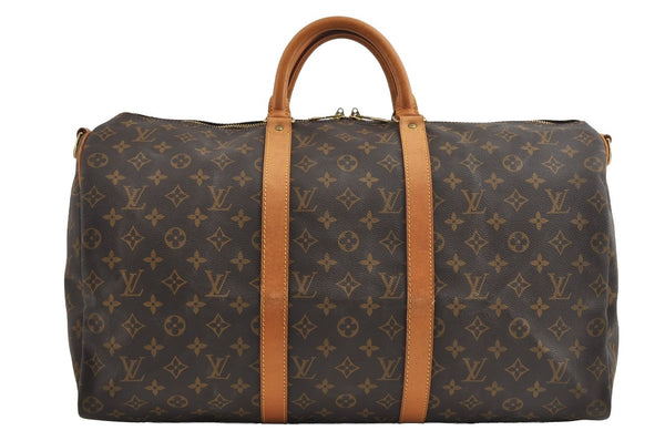 Authentic Louis Vuitton Monogram Keepall Bandouliere 50 M41416 Boston Bag 5670I