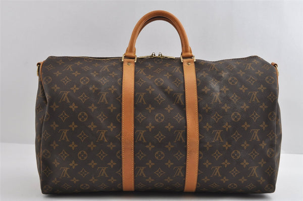 Authentic Louis Vuitton Monogram Keepall Bandouliere 50 M41416 Boston Bag 5670I