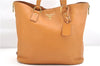 Authentic PRADA VIT DAINO Leather Nappa Shoulder Tote Bag BR4372 Brown 5671F