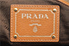 Authentic PRADA VIT DAINO Leather Nappa Shoulder Tote Bag BR4372 Brown 5671F