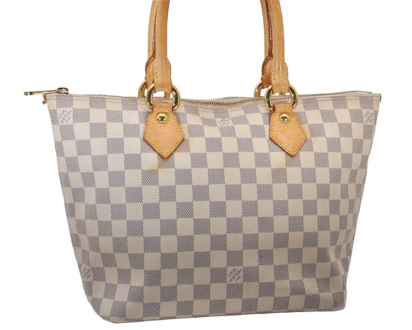 Authentic Louis Vuitton Damier Azur Saleya PM Shoulder Tote Bag N51186 LV 5672I