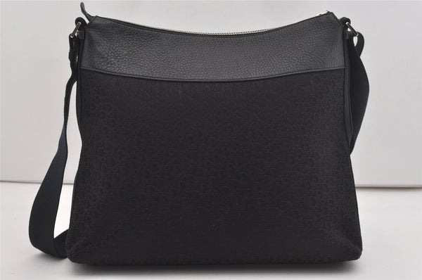 Authentic Christian Dior Trotter Shoulder Cross Body Bag Canvas Black 5675I