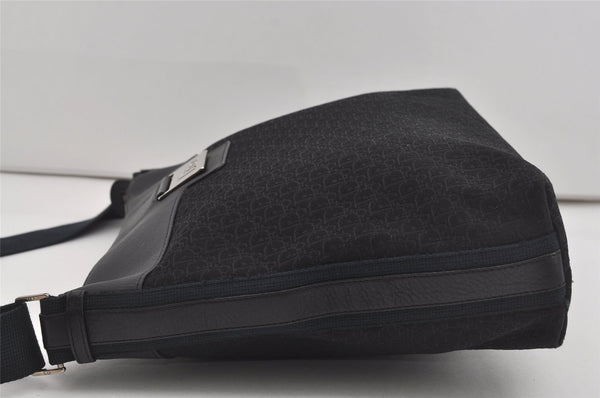 Authentic Christian Dior Trotter Shoulder Cross Body Bag Canvas Black 5675I