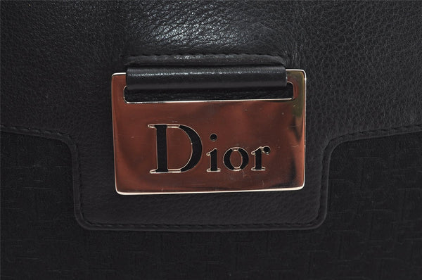 Authentic Christian Dior Trotter Shoulder Cross Body Bag Canvas Black 5675I