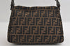 Authentic FENDI Zucca Mamma Baguette Shoulder Bag Canvas Leather Brown 5678I