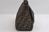Authentic FENDI Zucca Mamma Baguette Shoulder Bag Canvas Leather Brown 5678I