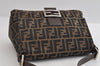 Authentic FENDI Zucca Mamma Baguette Shoulder Bag Canvas Leather Brown 5678I