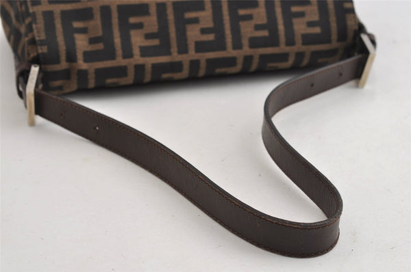 Authentic FENDI Zucca Mamma Baguette Shoulder Bag Canvas Leather Brown 5678I