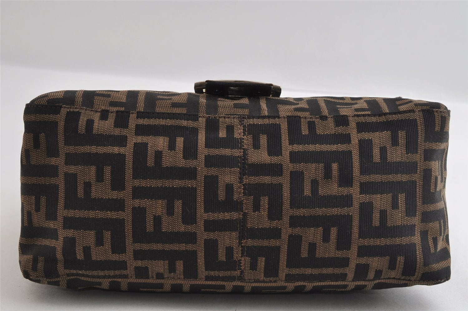 Authentic FENDI Zucca Mamma Baguette Shoulder Bag Canvas Leather Brown 5678I