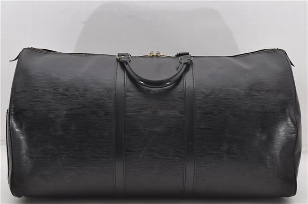 Authentic Louis Vuitton Epi Keepall 60 Boston Travel Bag Black M42942 LV 5679D